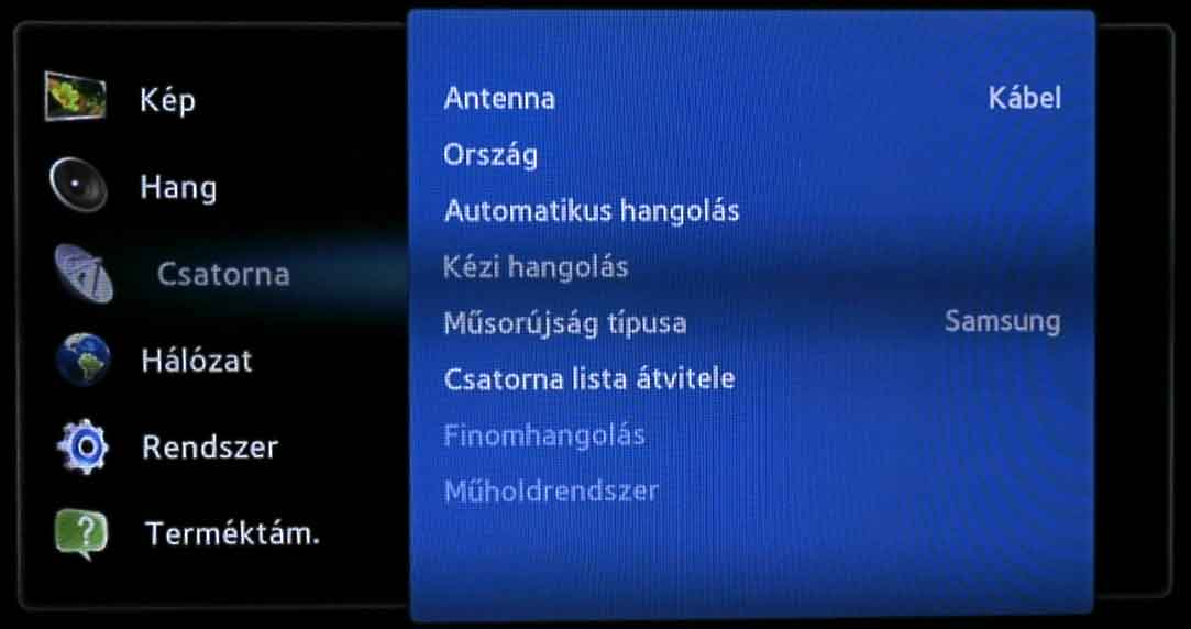 Samsung TV beállítás - I.