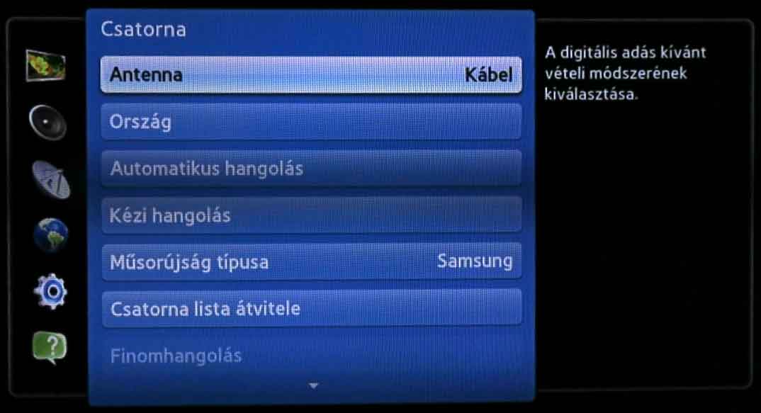 Samsung TV beállítás - I.