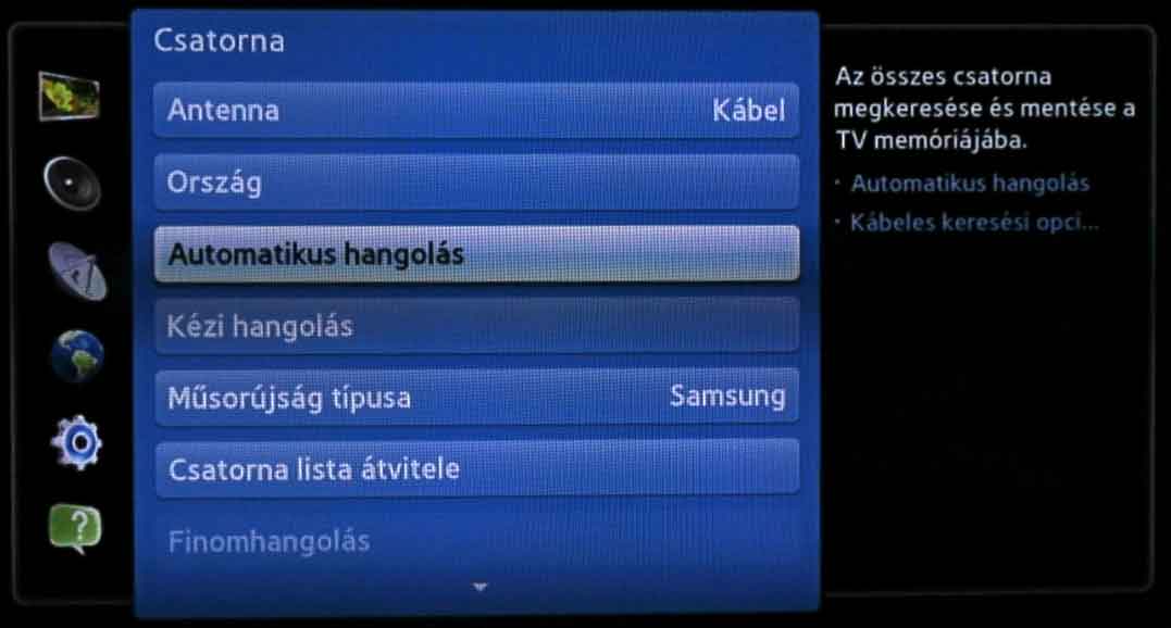 Samsung TV beállítás - I.