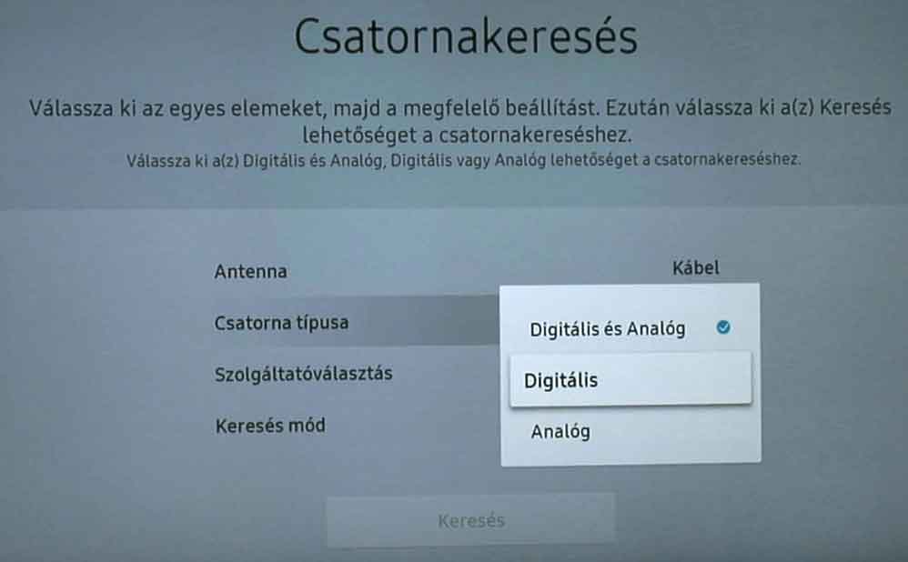 Samsung TV beállítása