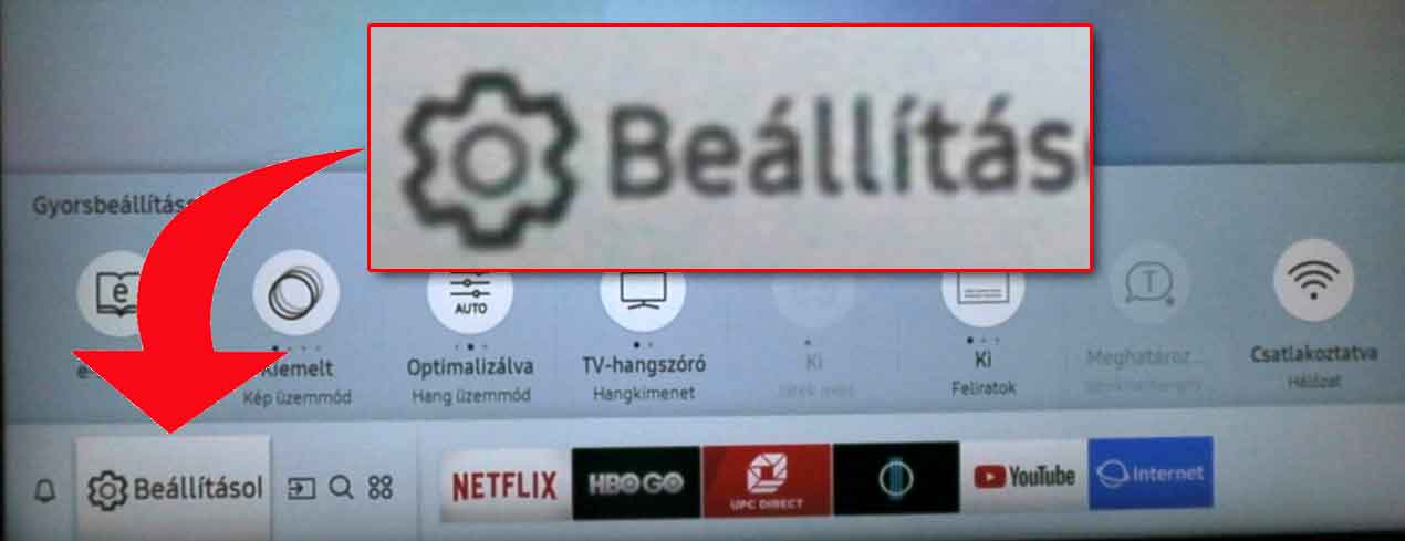 Samsung TV beállítása
