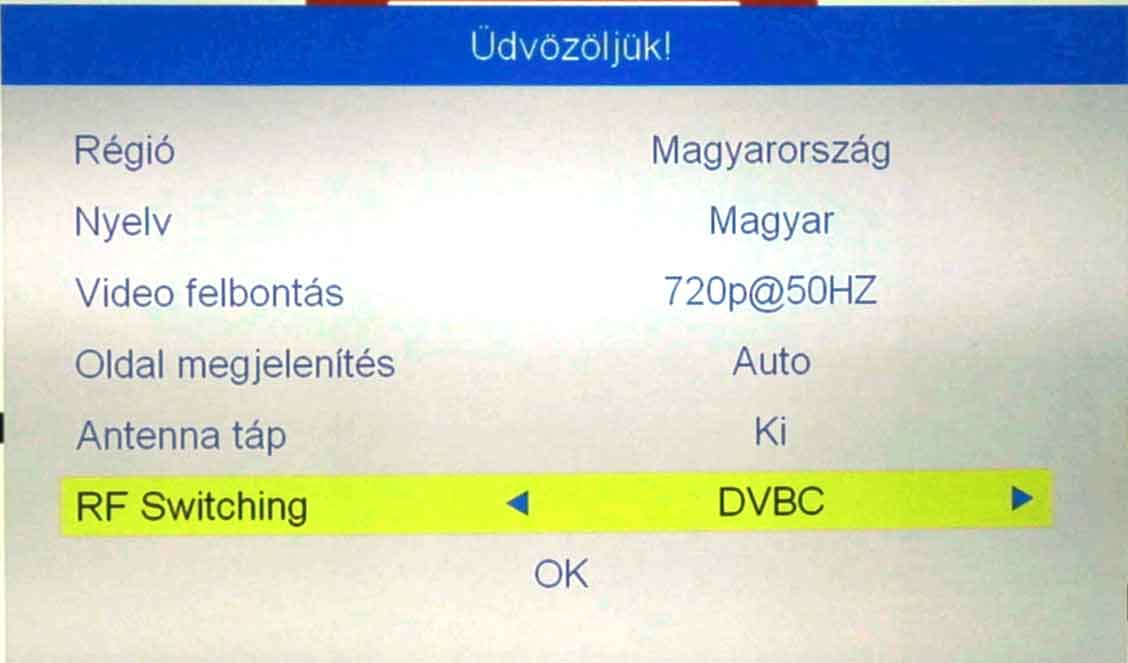 RF Switching beállítása