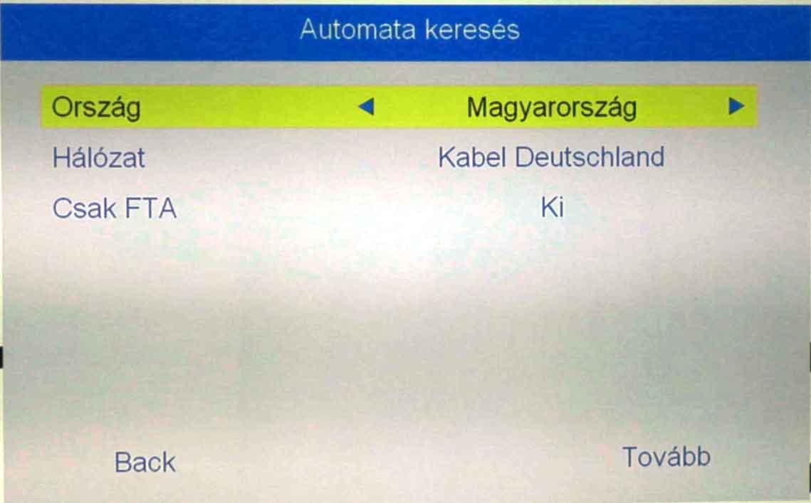 Visszalépés a főmenübe